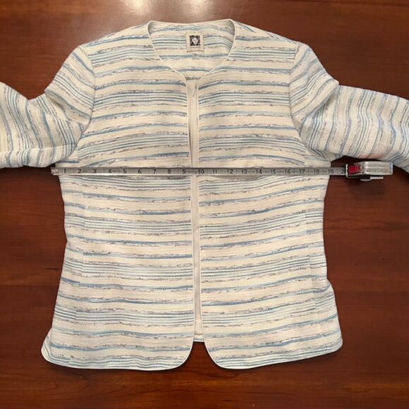 Anne Klein Women's Collarless Open Front Cardigan Jacket - Picture 6 of 8